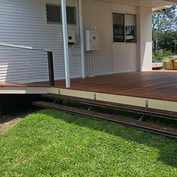 New deck after construction by the builder